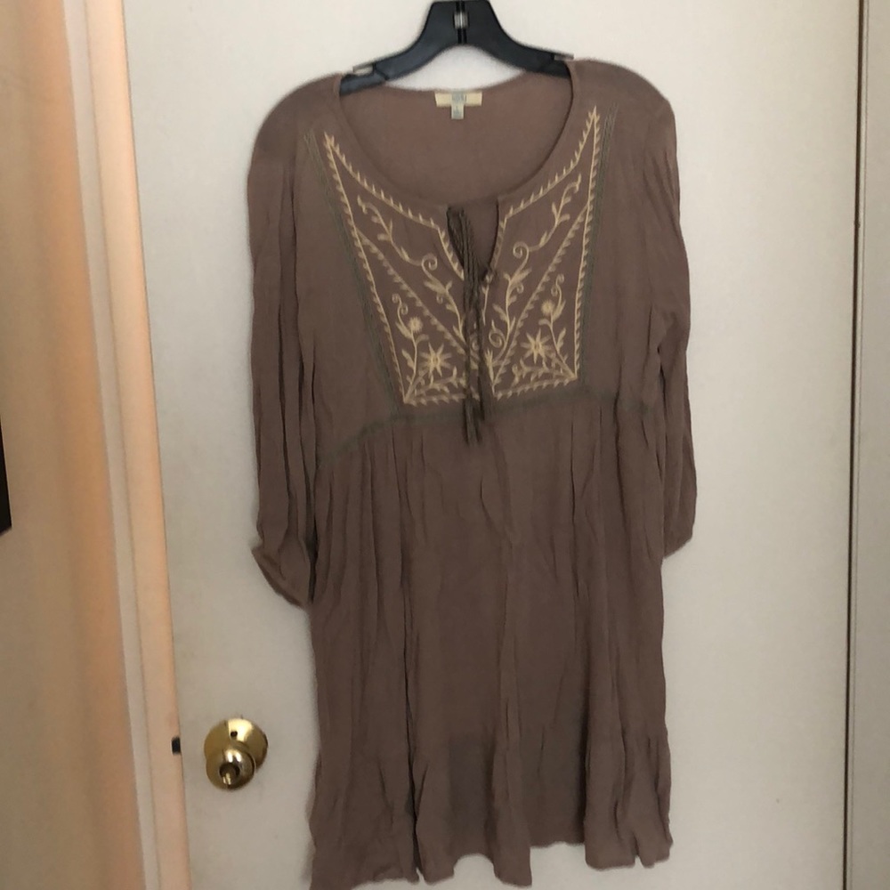 Beige Tie Front dress